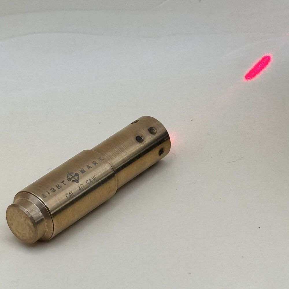 .40 S&W Laser Boresighter Brass 40 Cal In-Chamber Red Dot Bore Sight 2X Battery